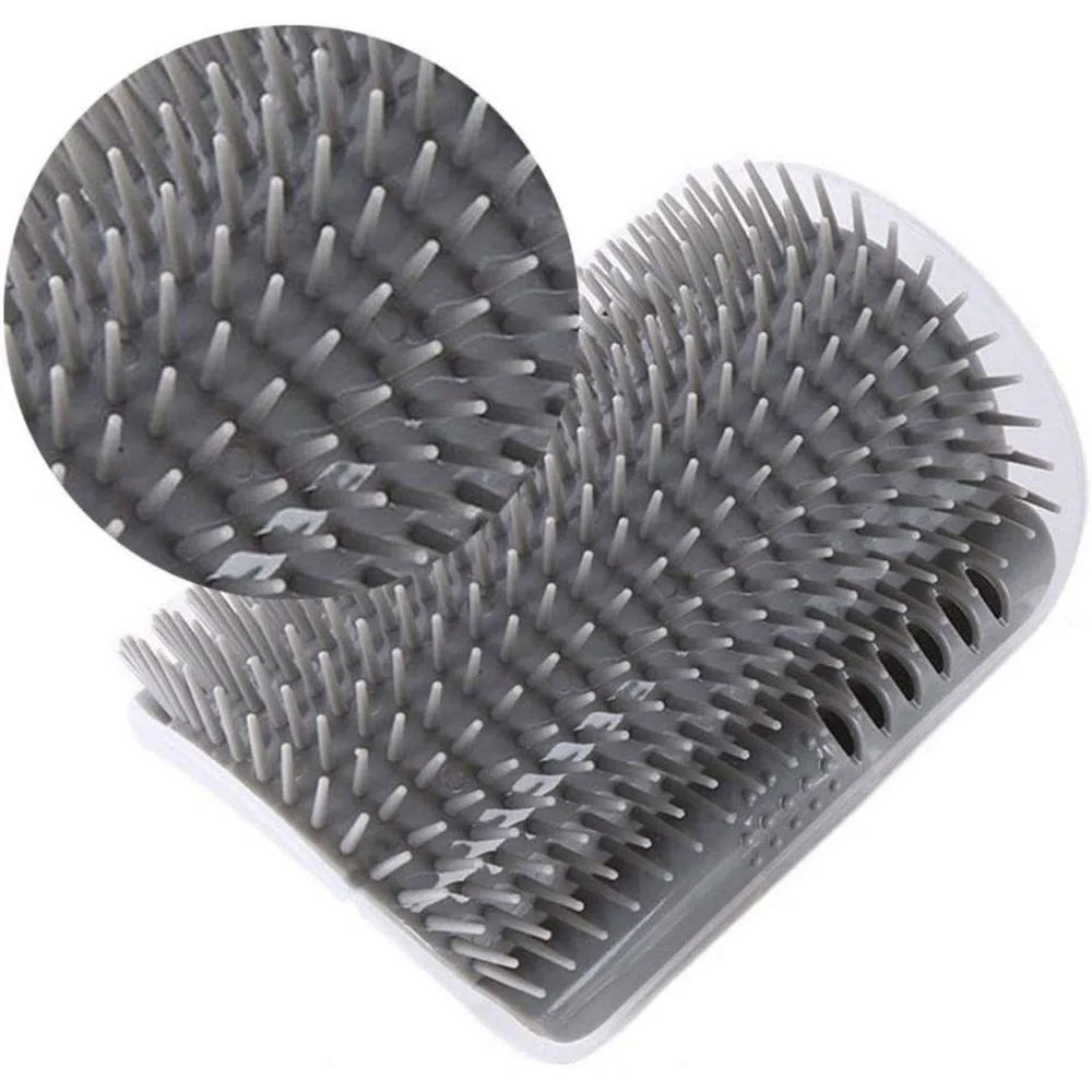 HP NWT Cat Self Groomer Wall Corner Massage Comb Brush Gray (OS)